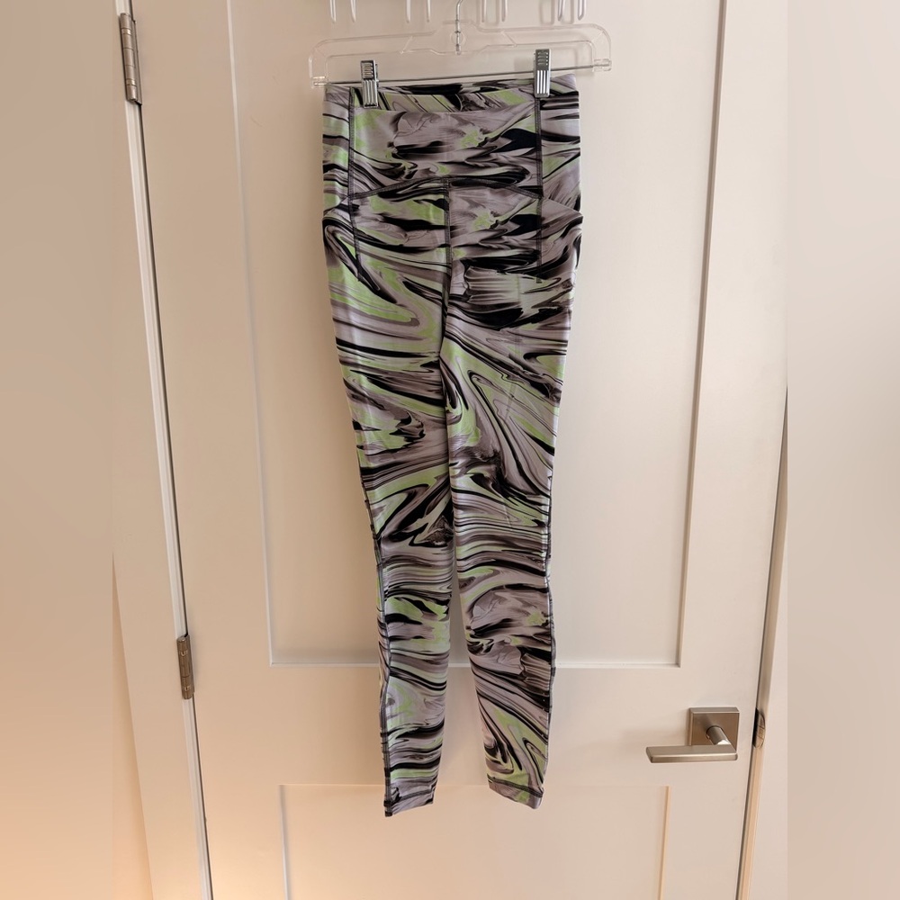 lululemon athletica Marble Print Leggings in Black, Gray & Green